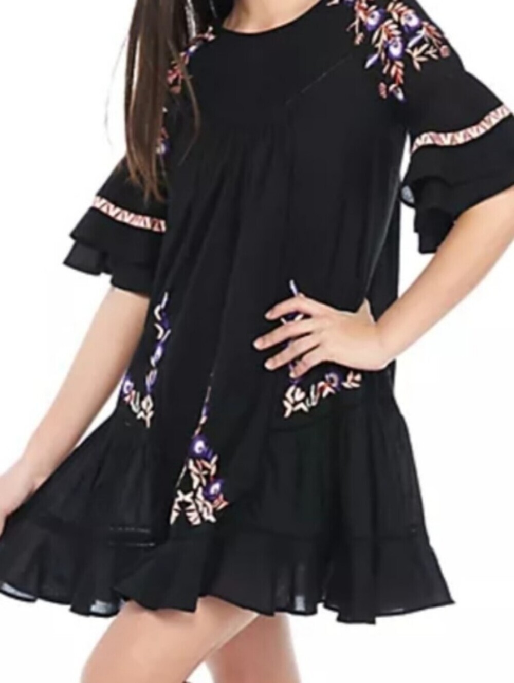 Free People Pavlo Babydoll Shift Mini Dress Size Medium Boho, Hippie,